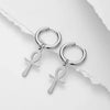Boucles d'oreilles Croix de Vie Ankh pendante argent