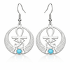 Boucles d'oreilles Croix de Vie Ankh ailes d'Horus argent