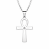 Collier pendentif Croix de Vie Ankh Diamant argent