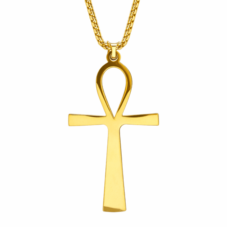 Collier pendentif Croix de Vie Ankh égyptien or