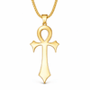 Collier pendentif Croix de Vie Ankh gothique or