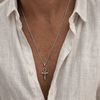 Collier pendentif Croix de Vie Ankh Serpent argent