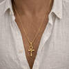 Collier pendentif Croix de Vie Ankh Serpent or