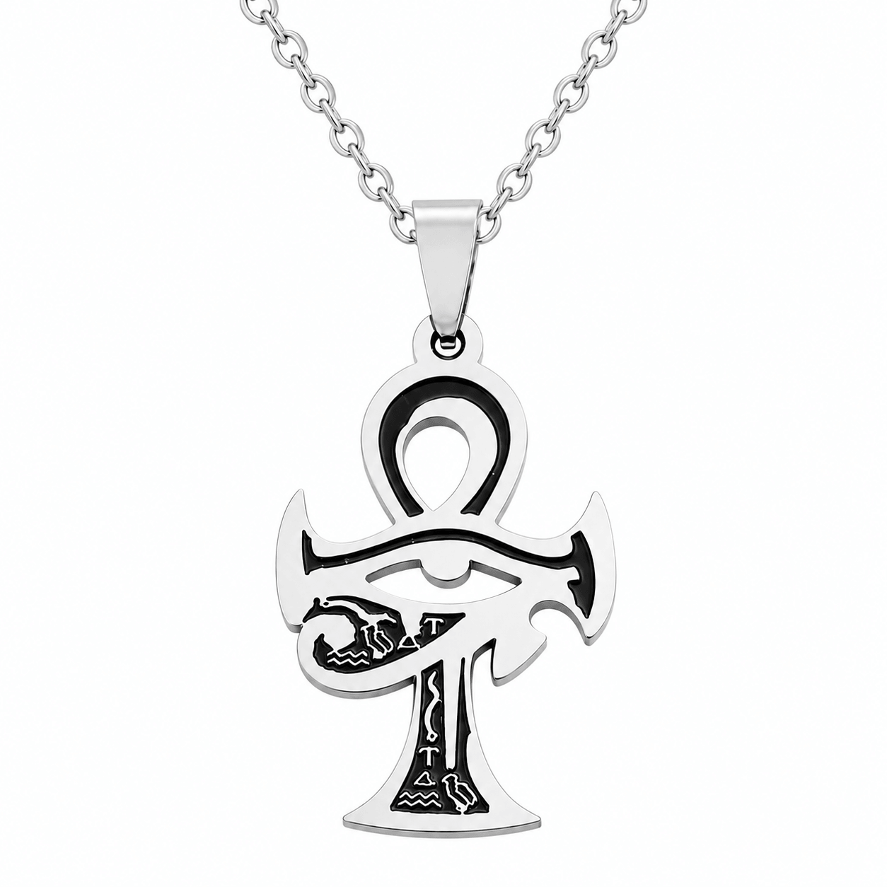 Collier pendentif Croix de Vie Ankh Ra argent