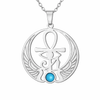Collier pendentif Croix de Vie Ankh ailes d'Horus argent