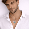 Collier pendentif Croix de Vie Ankh ailes d'Horus argent
