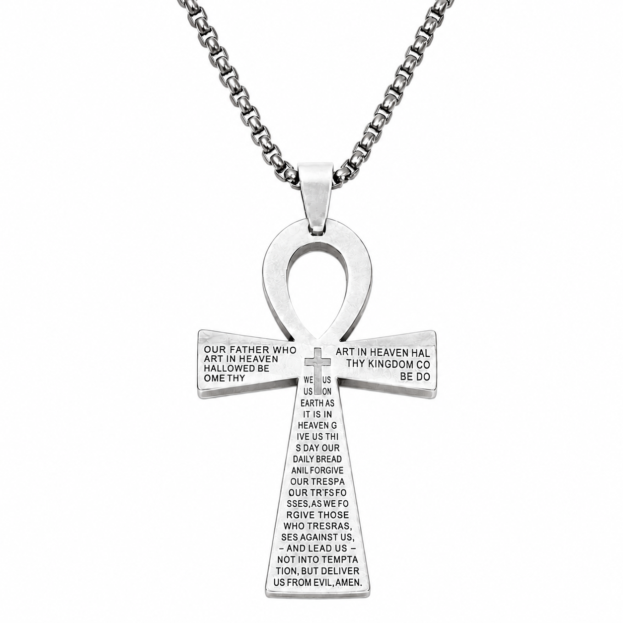 Collier pendentif Croix de Vie Ankh chrétien argent