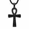 Collier pendentif Croix de Vie Ankh Hiéroglyphe noir