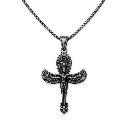 Collier pendentif Croix de Vie Ankh Horus vintage