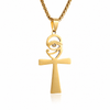 Collier pendentif Croix de Vie Ankh Oeil de Ra or