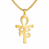 Collier pendentif Croix de Vie Ankh Oeil d'Horus or