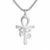 Collier pendentif Croix de Vie Ankh Oeil d'Horus argent