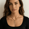 Collier pendentif Croix de Vie Ankh Oudjat strass or
