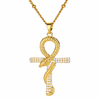 Collier pendentif Croix de Vie Ankh Serpent or