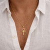 Collier pendentif Croix de Vie Ankh Serpent or