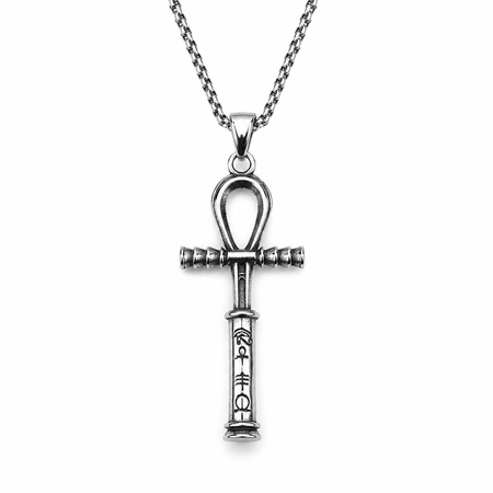 Collier pendentif Croix de Vie Ankh talisman argent