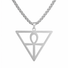 Collier pendentif Croix de Vie Ankh triangulaire argent