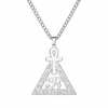 Collier pendentif Croix de Vie Ankh triangle Horus argent