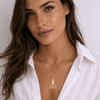 Collier pendentif Croix de Vie Ankh triangle Horus or