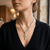 Collier pendentif Croix de Vie Ankh zircon argent