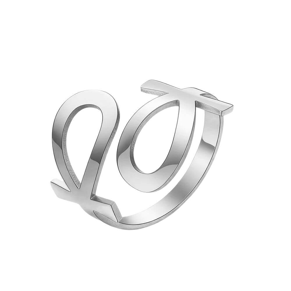 Bague réglable Croix de Vie Ankh argent